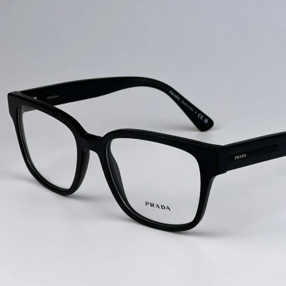 NEW Prada PRA09V 12P1O1 Matte Black Square Unisex Eyeglasses VPR A09